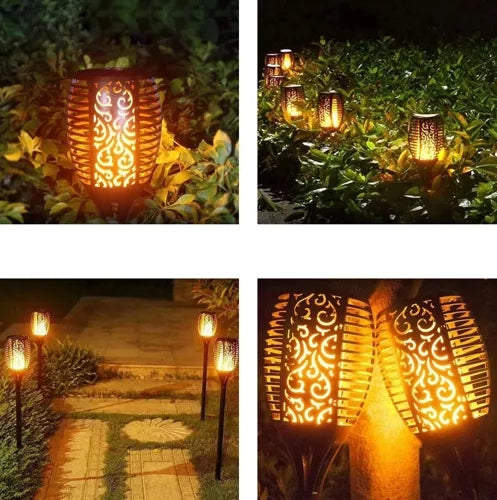 Solar garden lamp - torch, set of 4, 23560