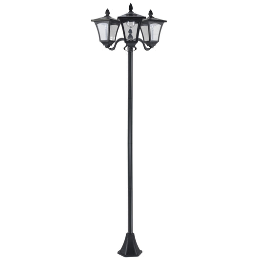 Solar Garden Path Light, 3 Flames, Stainless Steel, LED