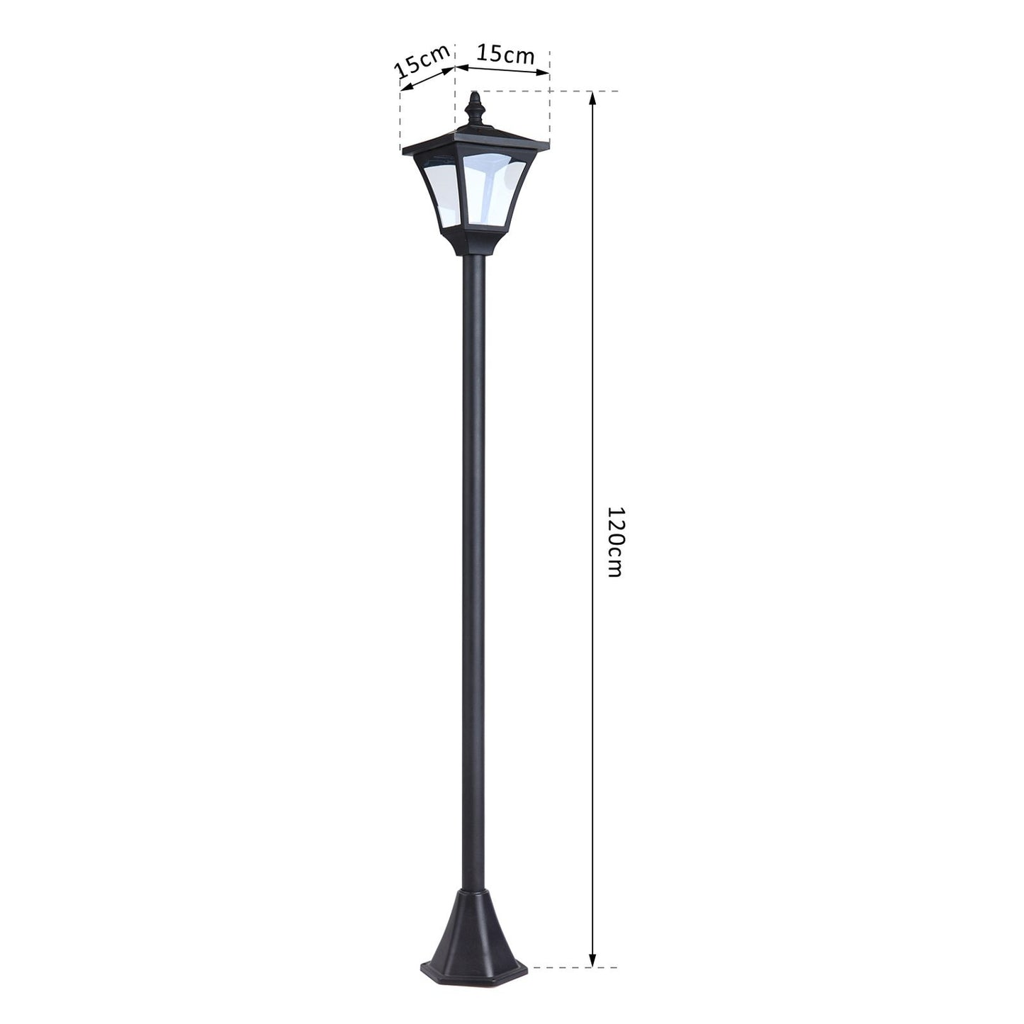 Solar Path Light with 10-lumen LED, black, 120cm