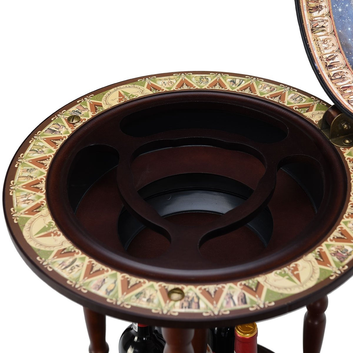 Solid wood world globe mini globe bar home bar bottle rack