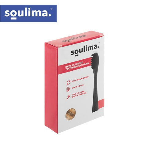 Sonic Toothbrush Heads, Black, 2 Pack, Soft & Medium