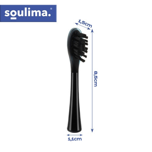 Sonic Toothbrush Heads, Black, 2 Pack, Soft & Medium