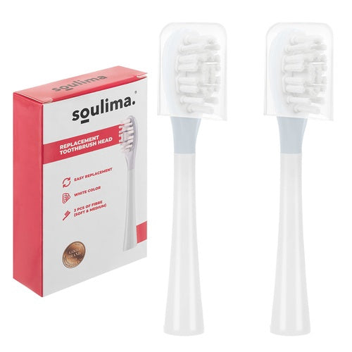 Sonic Toothbrush Heads, Soft & Medium, 2 Pack, White