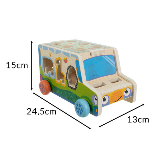 Sorter - wooden car Kruzzel 26250