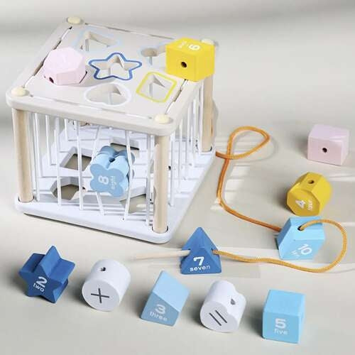 Sorter - wooden sensory cube 22885
