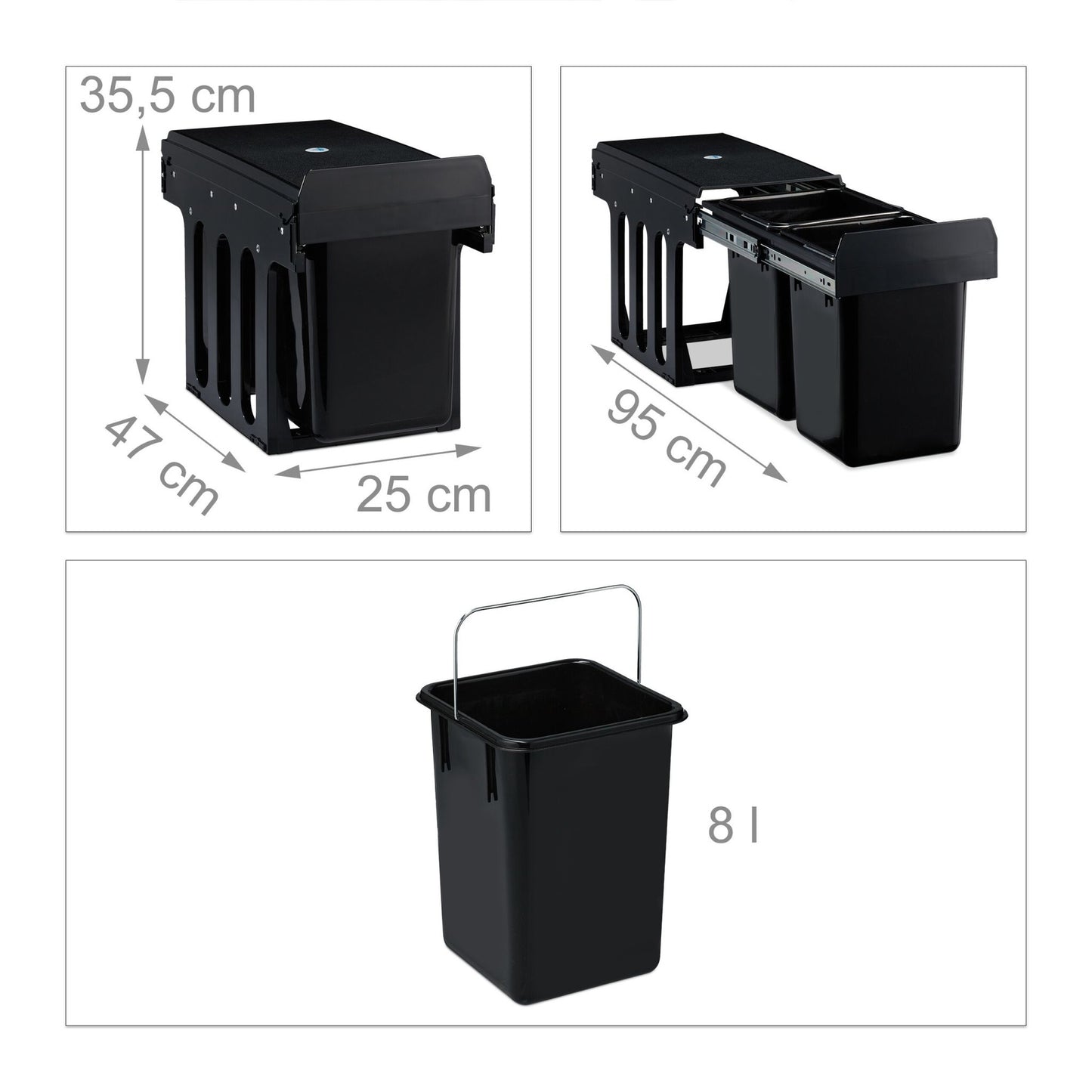 Source sorting with 2 waste bins