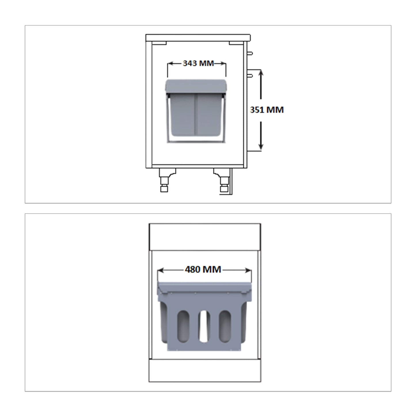 Source sorting with 2 waste bins