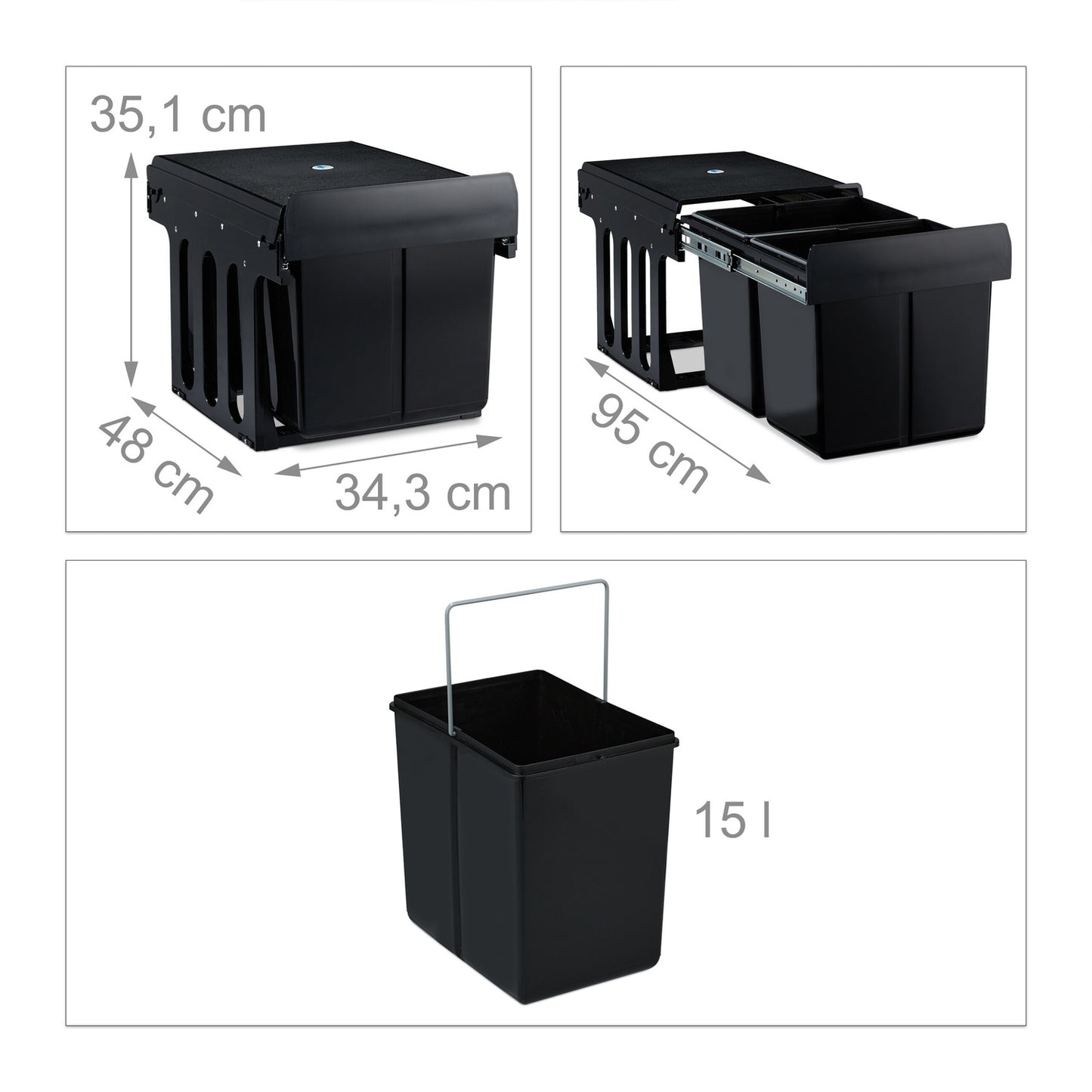 Source sorting with 2 waste bins