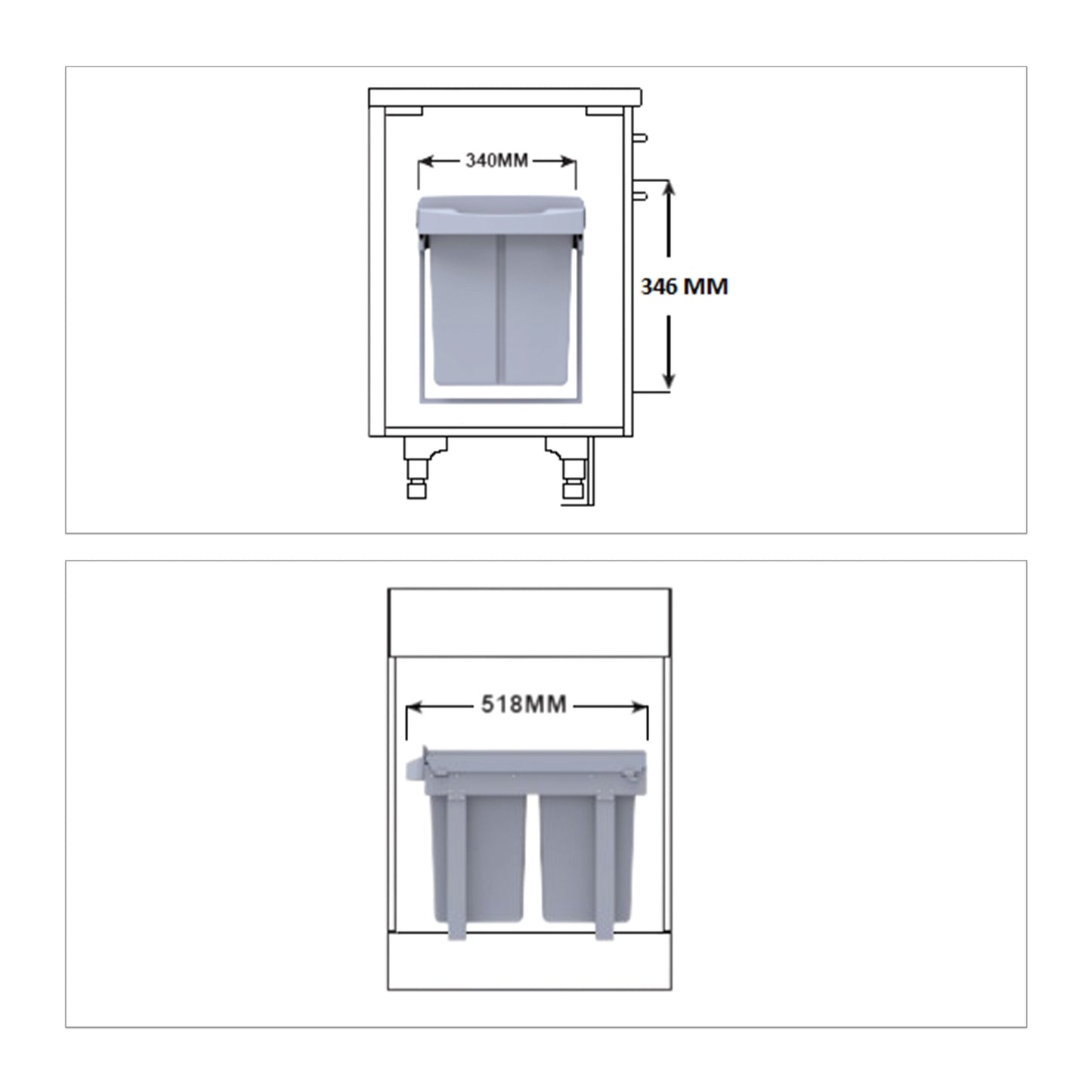 Source sorting with 3 waste bins