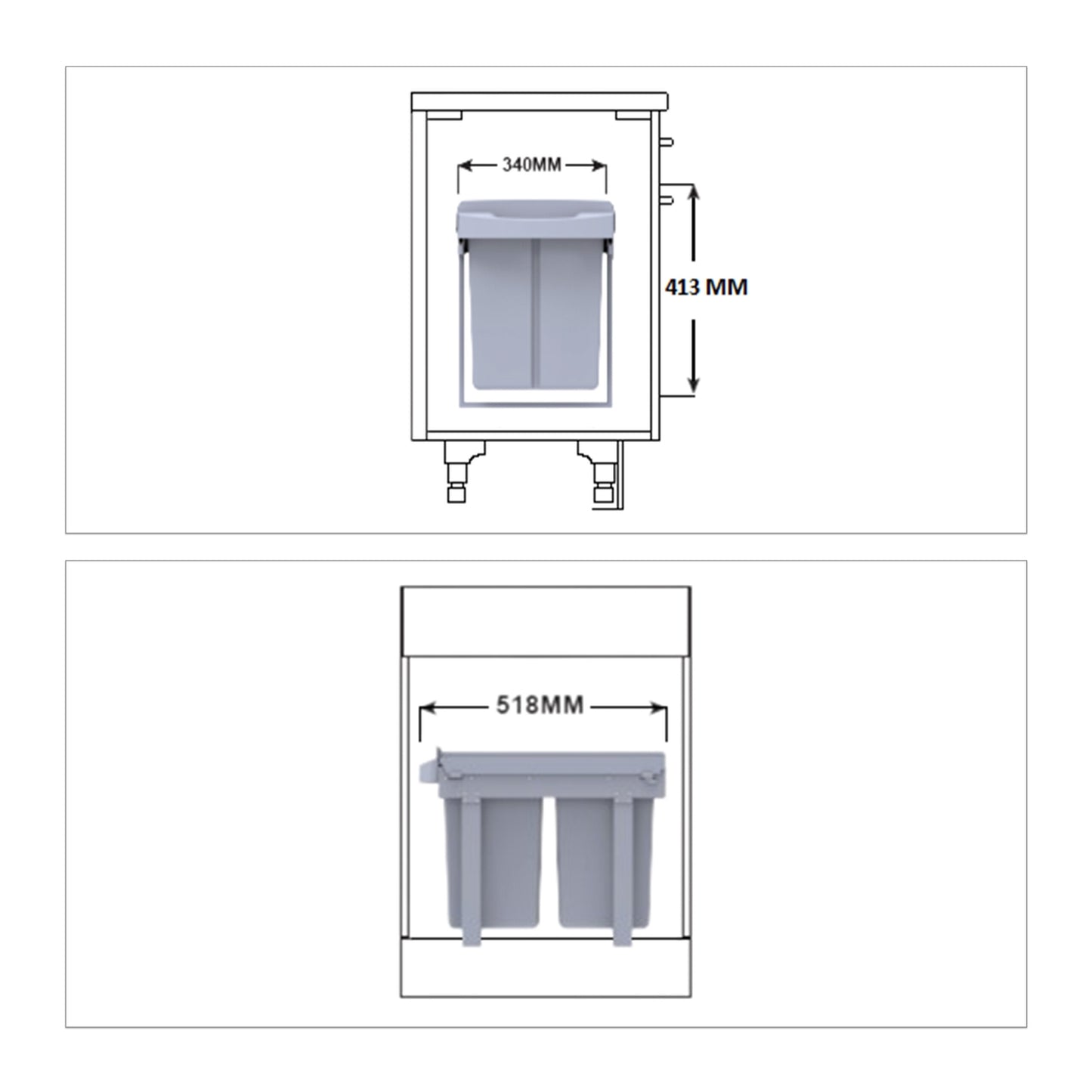 Source sorting with 3 waste bins