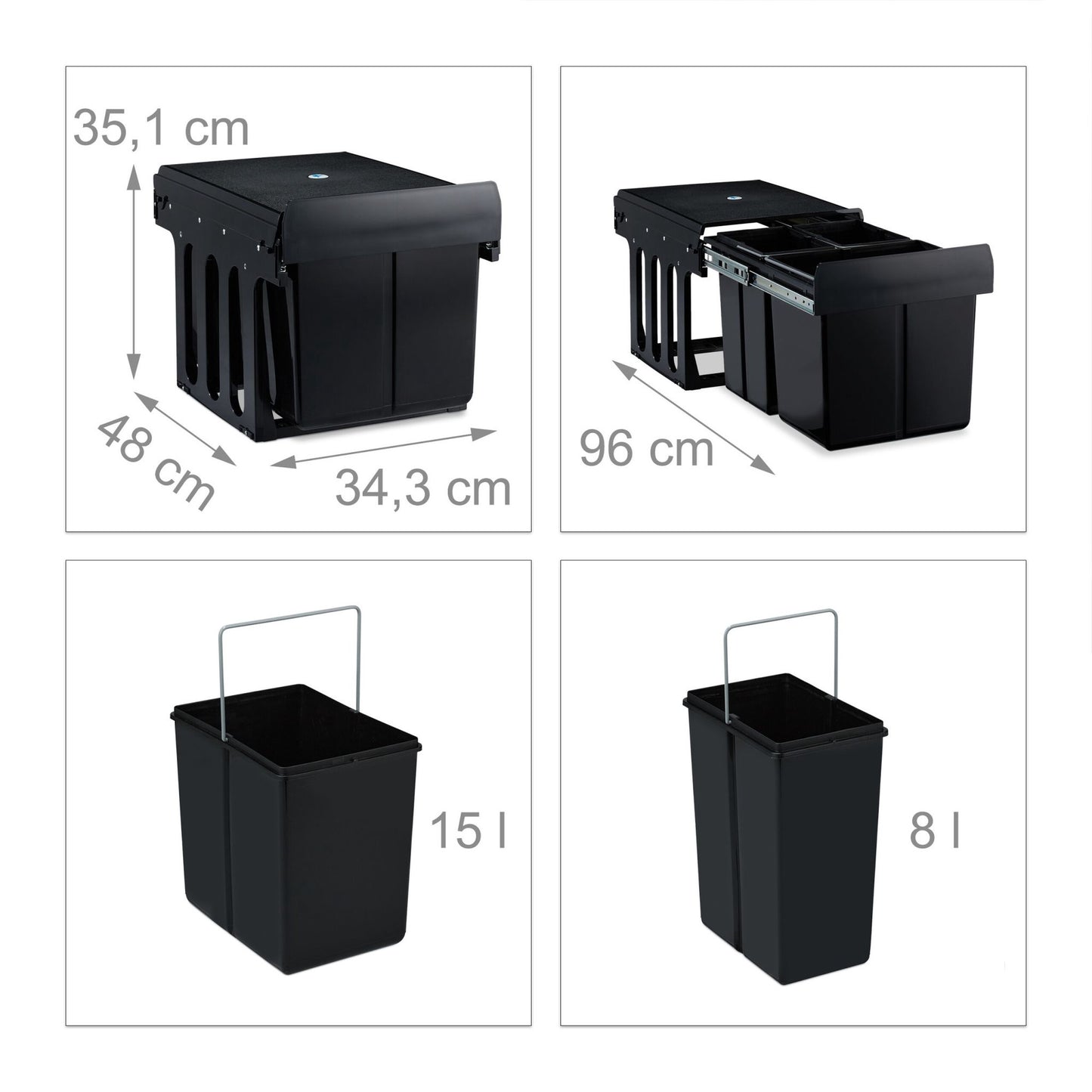 Source sorting with 3 waste bins