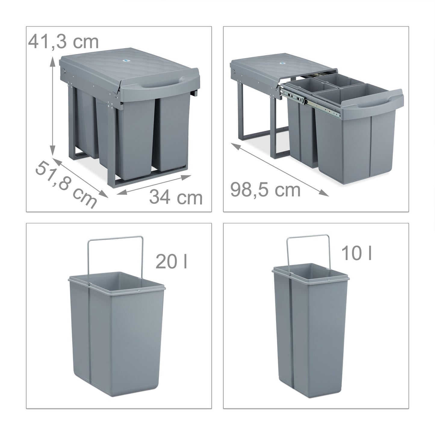 Source sorting with 3 waste bins