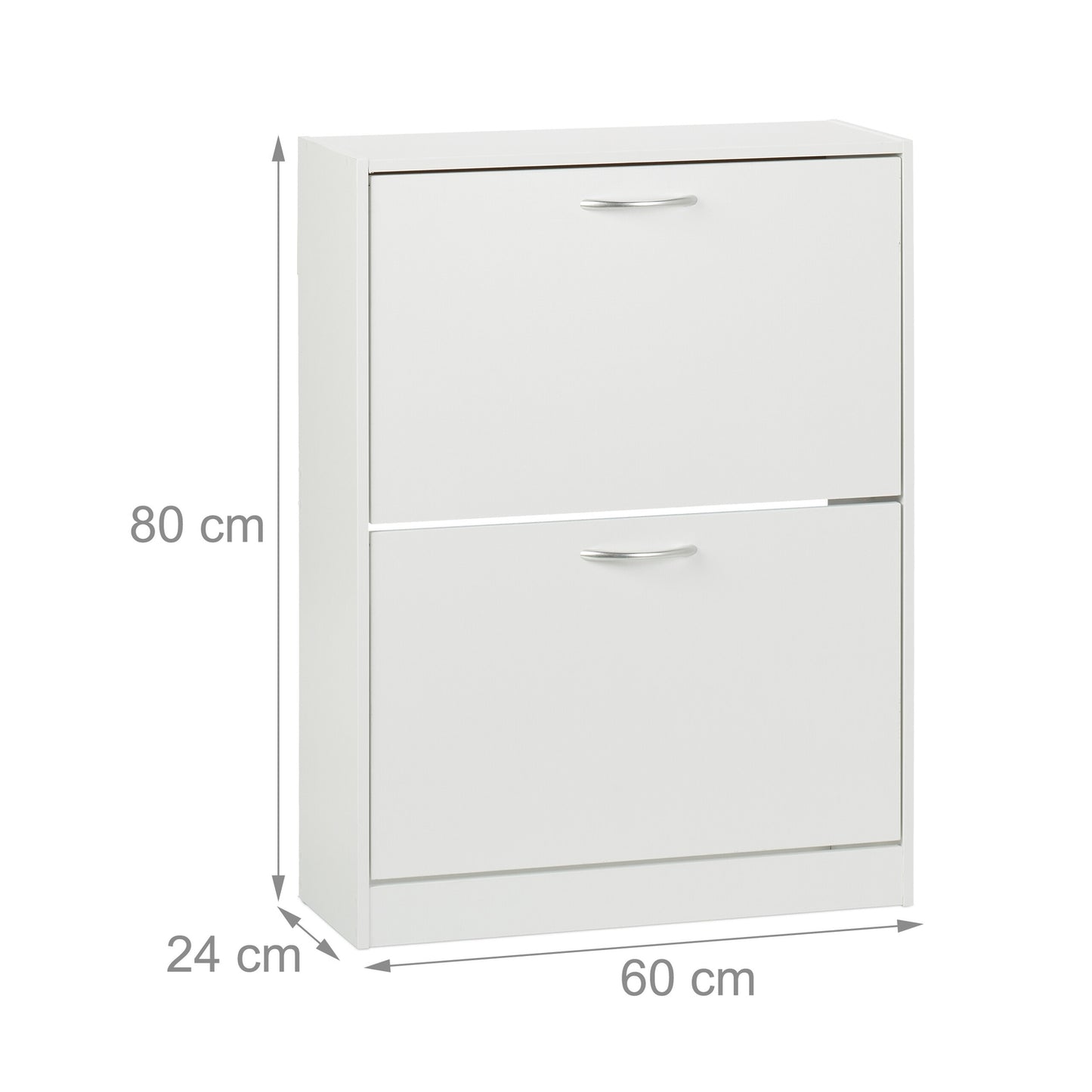 Space-Saving White Shoe Cabinet with Adjustable Shelves