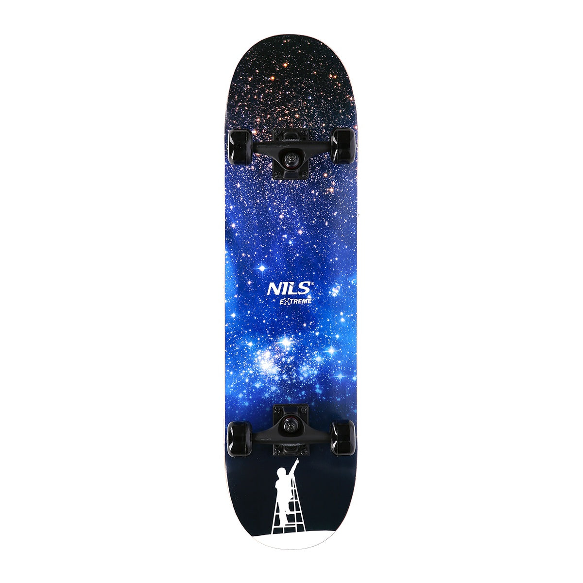 Space Star Skateboard, 31"" Deck, Double Kick