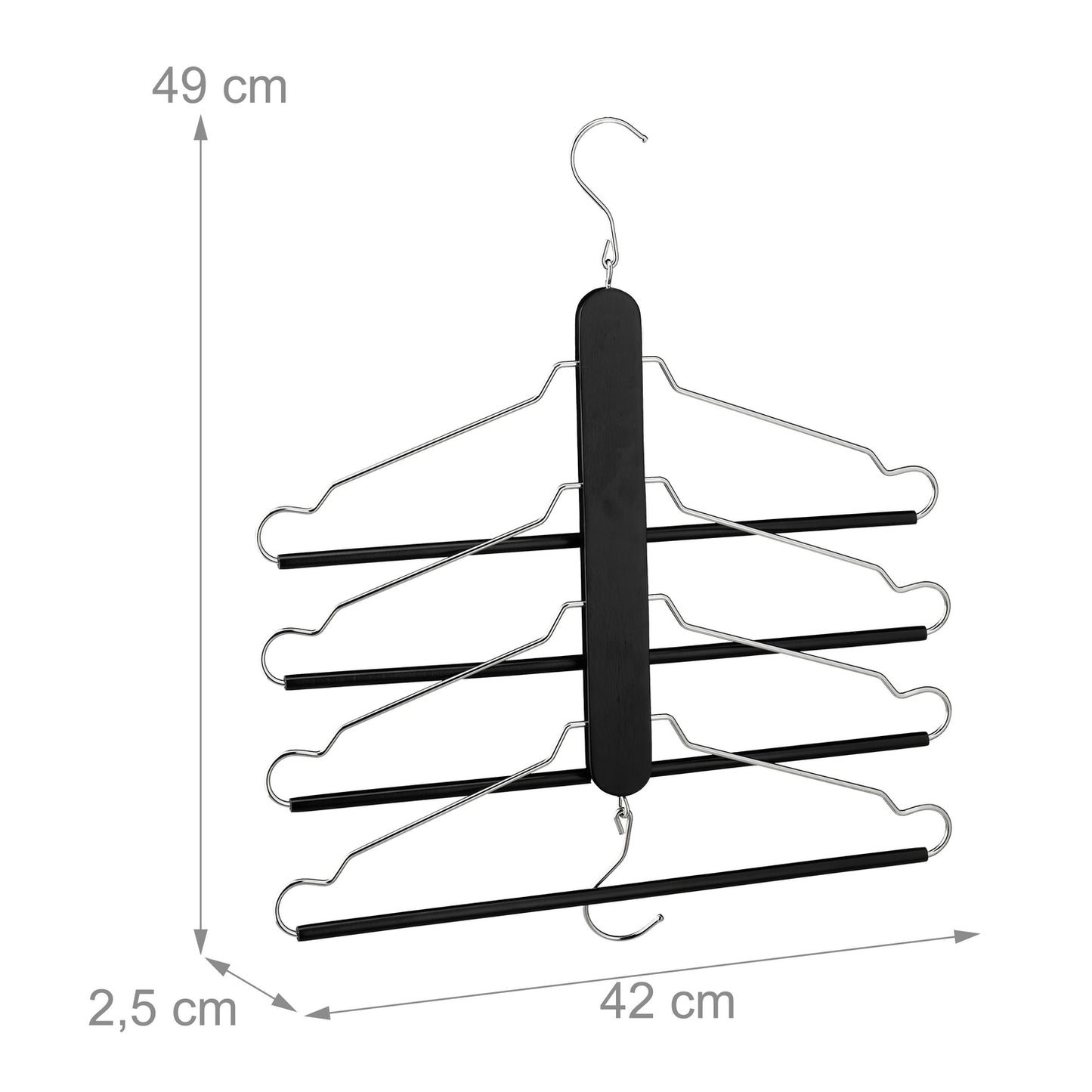 Space-saving bracket multiple black