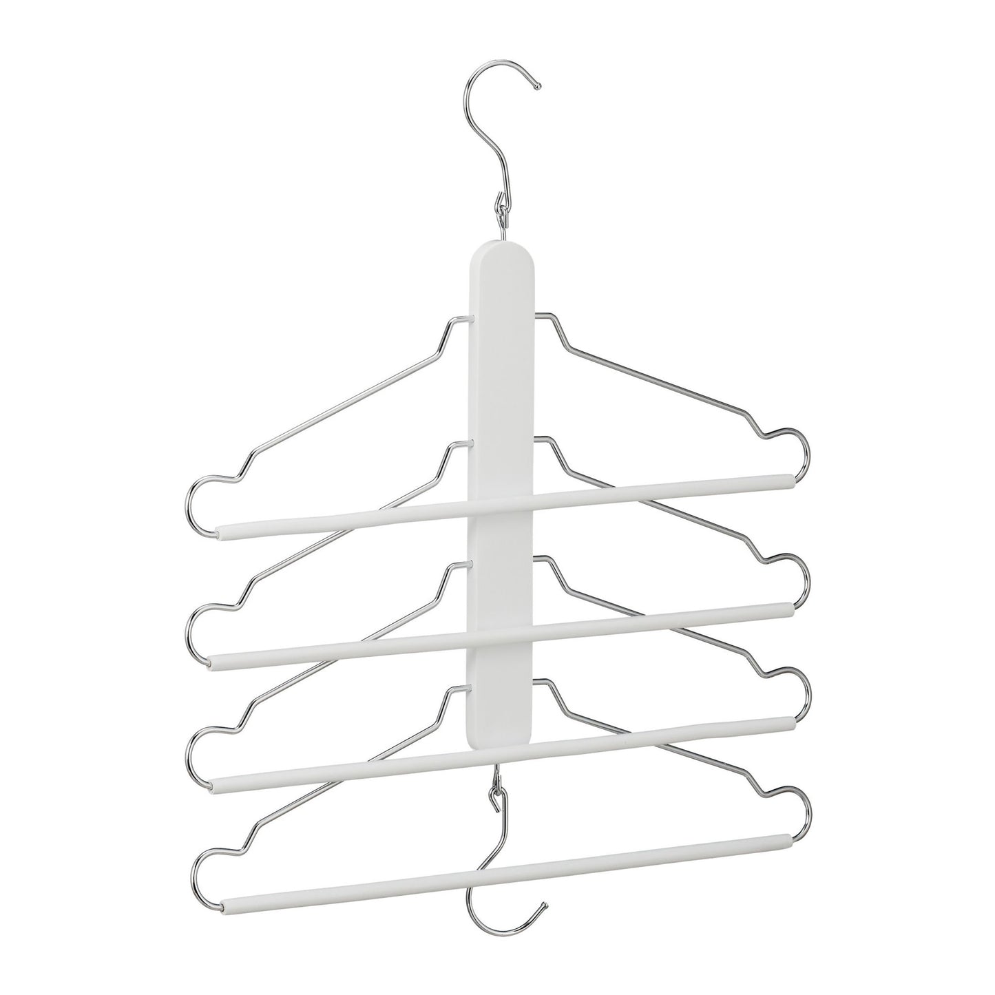 Space-saving hanger multiple white