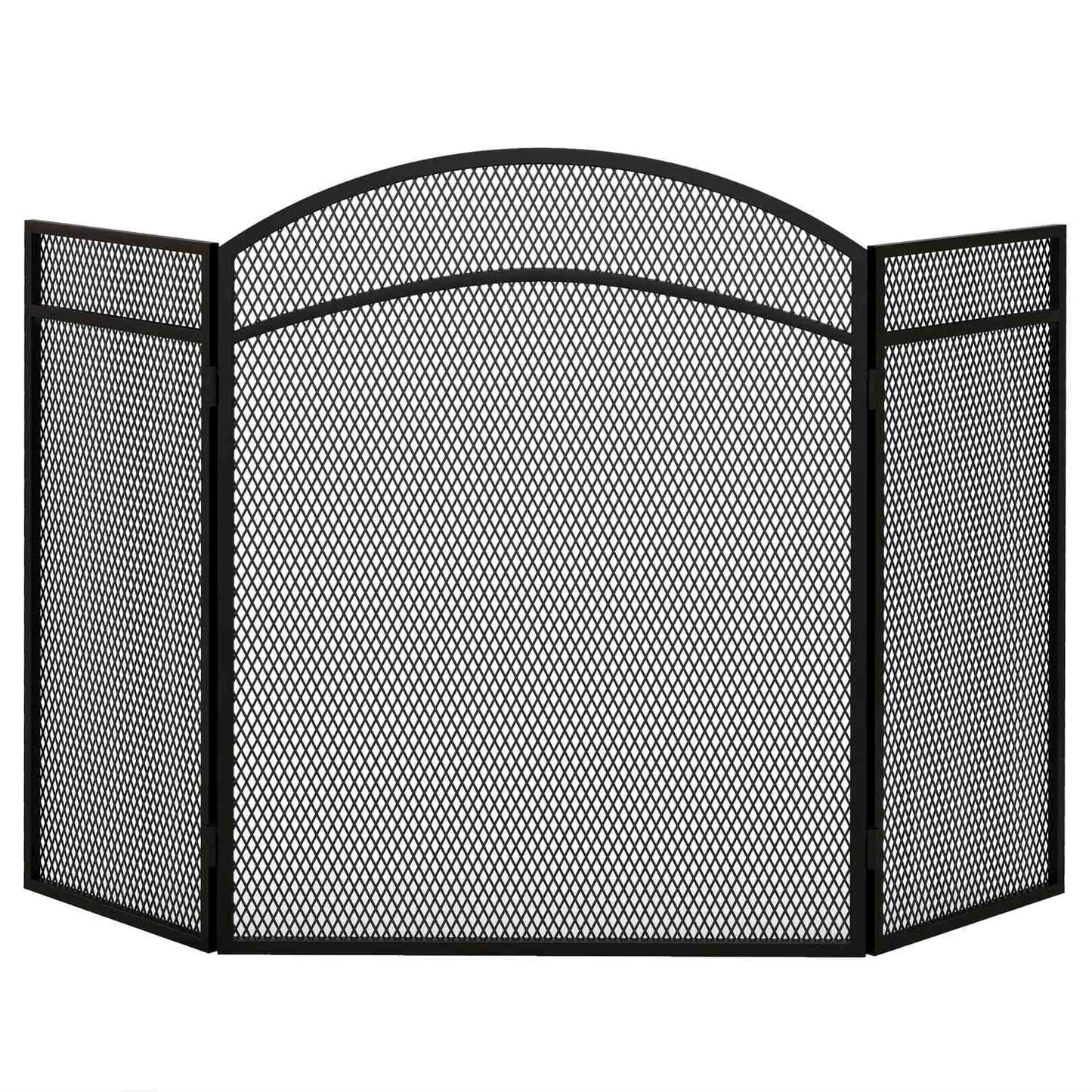 Fireplace Spark Guard, Foldable Metal Screen, 96 x 60 cm