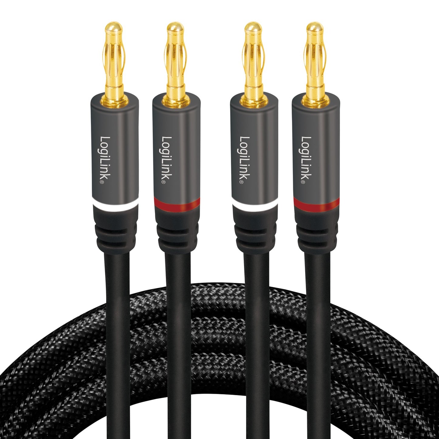 Speaker cable 2x2.5 mm² with banana plugs Black 3 meters