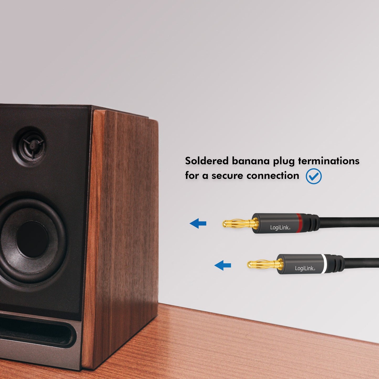 Speaker cable 2x2.5 mm² with banana plugs Black 5 meters