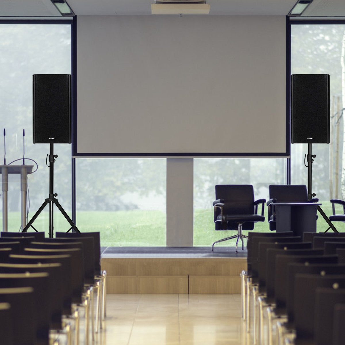 Speaker stand 97 - 183 cm height-adjustable speaker stand black