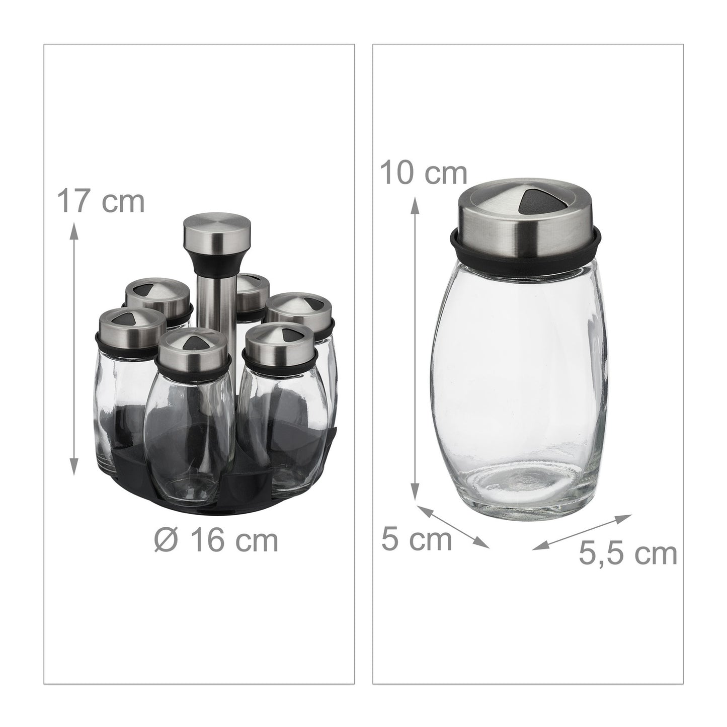 Spice carousel with 6 glasses