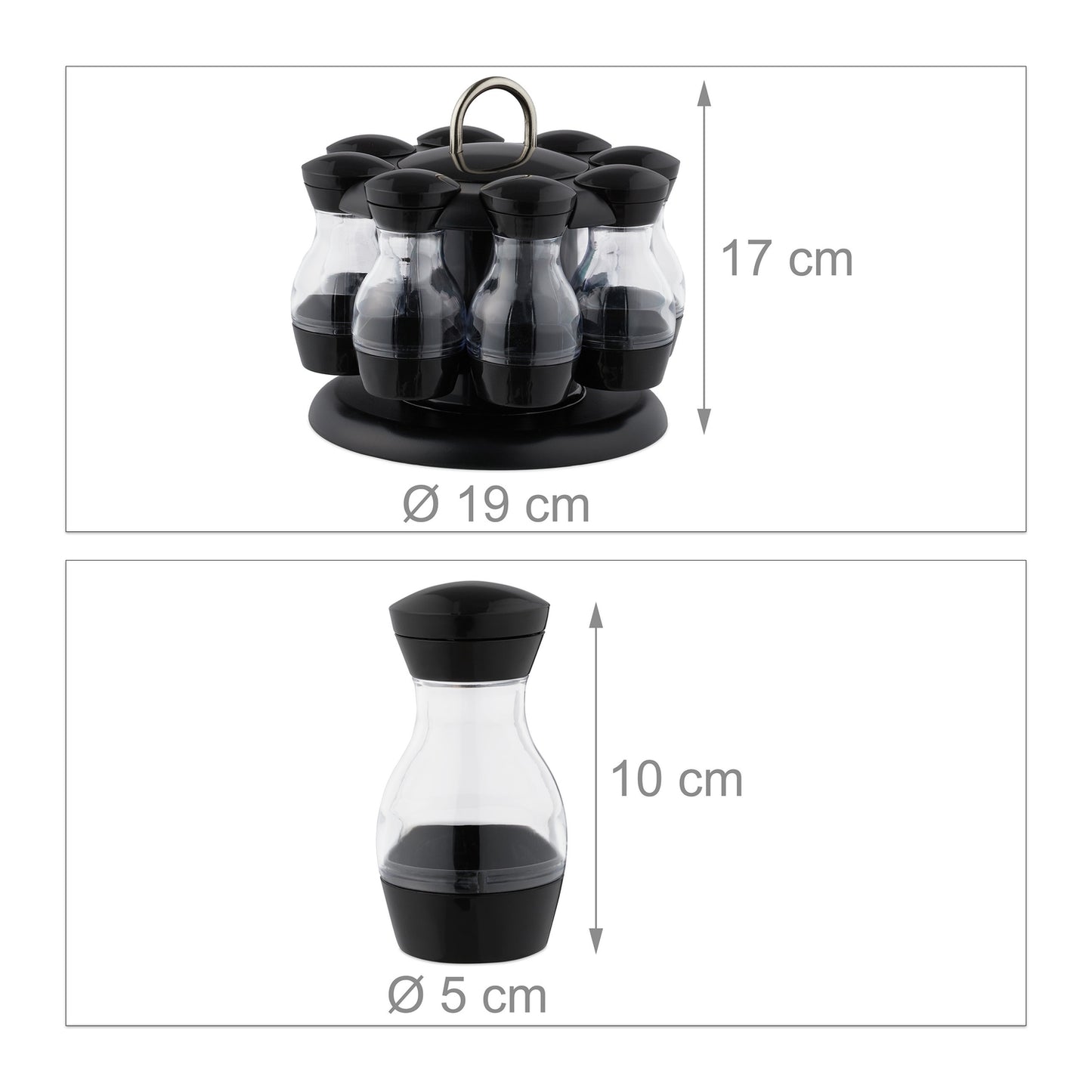 Spice carousel with 8 plastic glasses