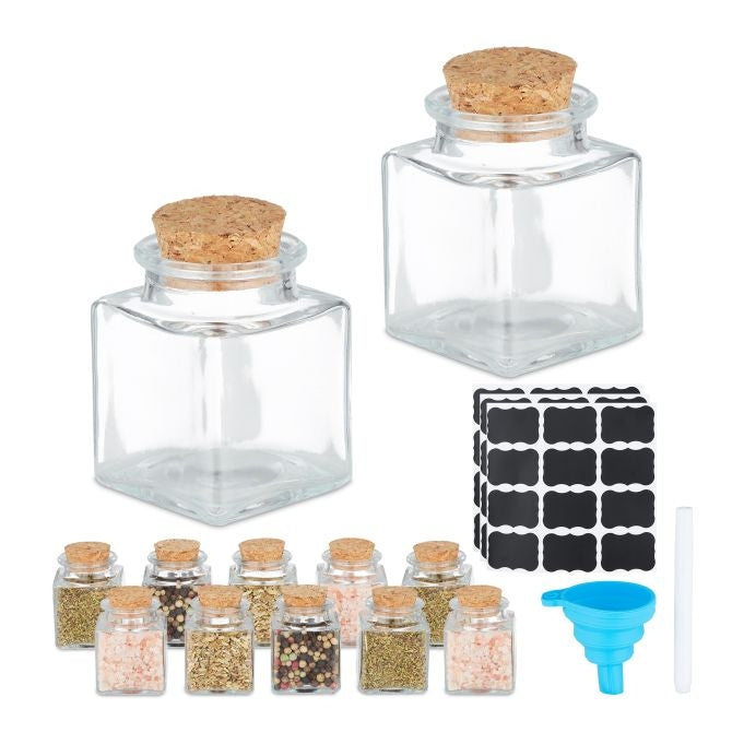 Spice jar set with cork lid