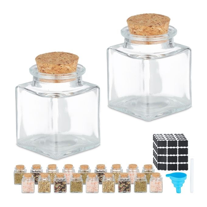 Spice jar set with cork lid