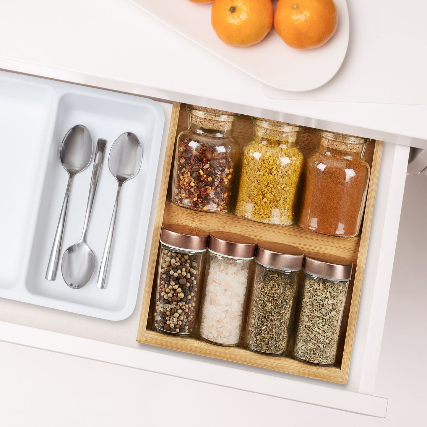 Spice rack for the drawer