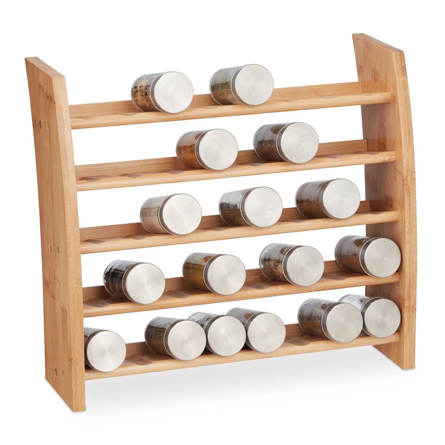 Spice rack in bamboo 5 shelves