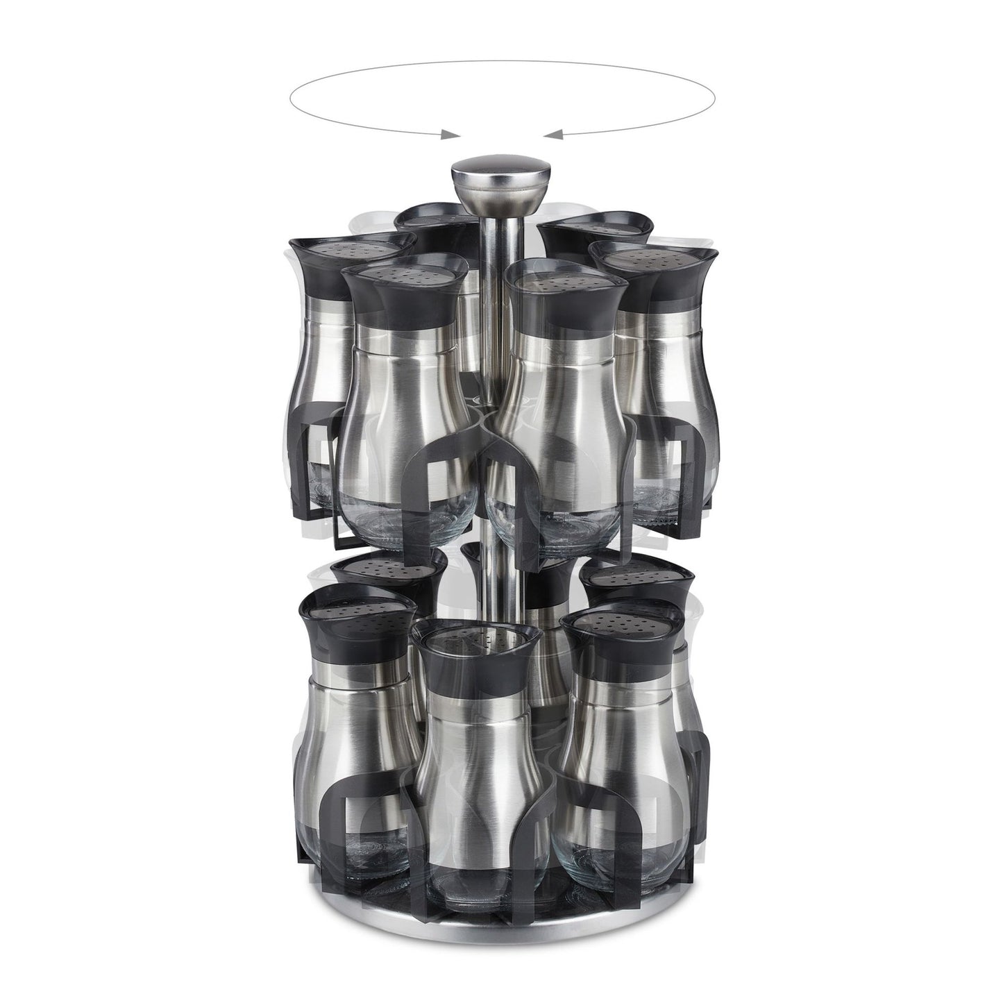 Spice rack with 12 glass jars