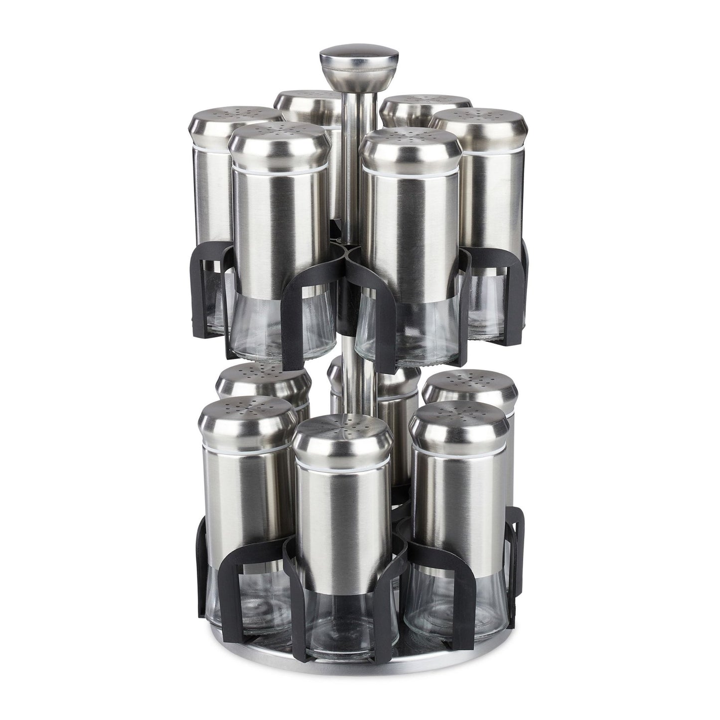 Spice rack with 12 glass jars