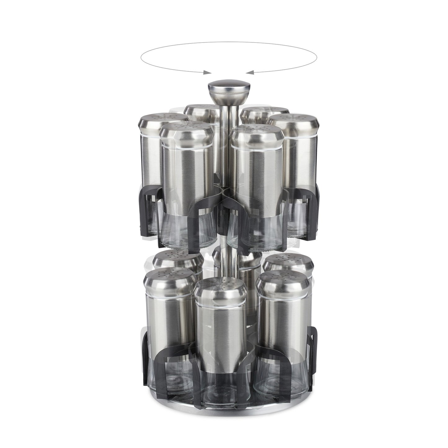 Spice rack with 12 glass jars