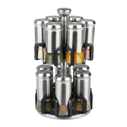 Spice rack with 12 glass jars