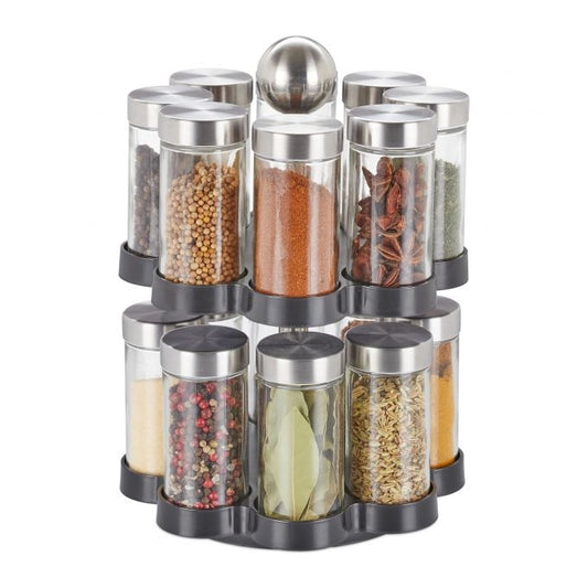 Spice rack with 16 pcs. glass jars