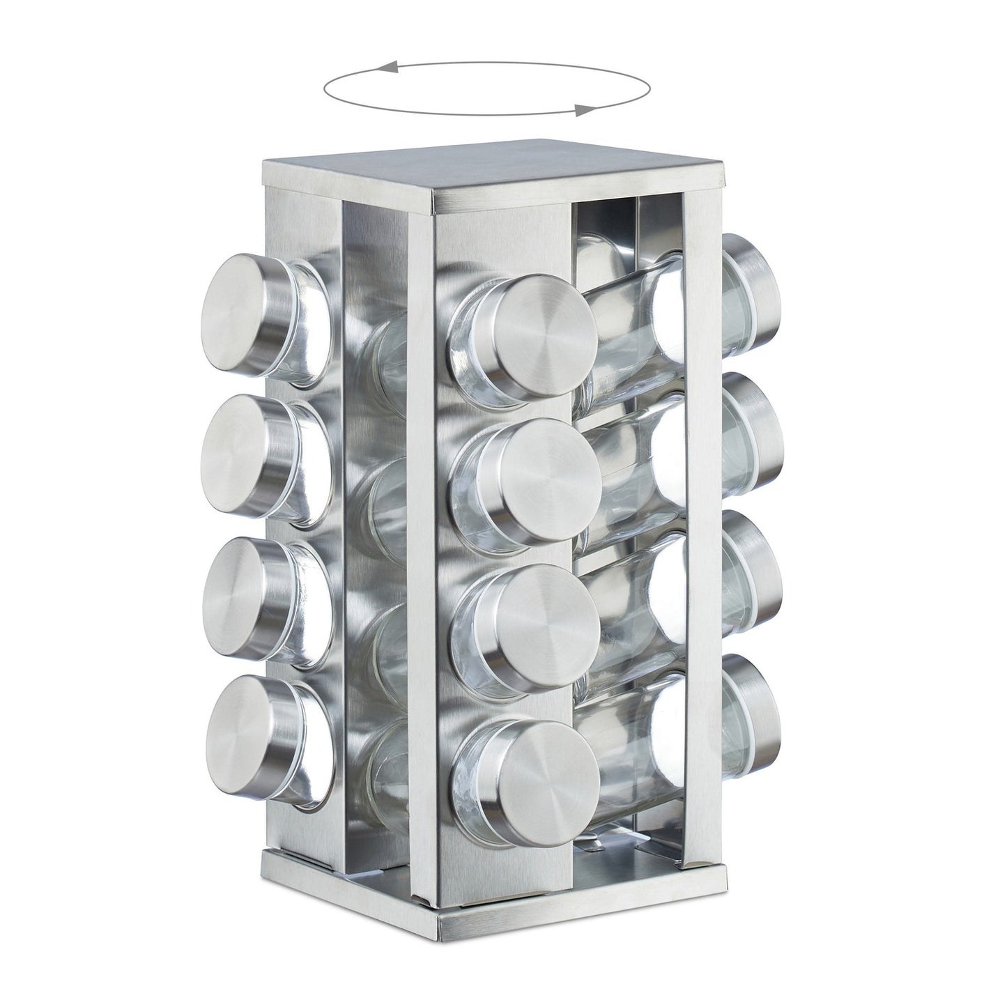 Spice rack with 16 pcs. glass jars