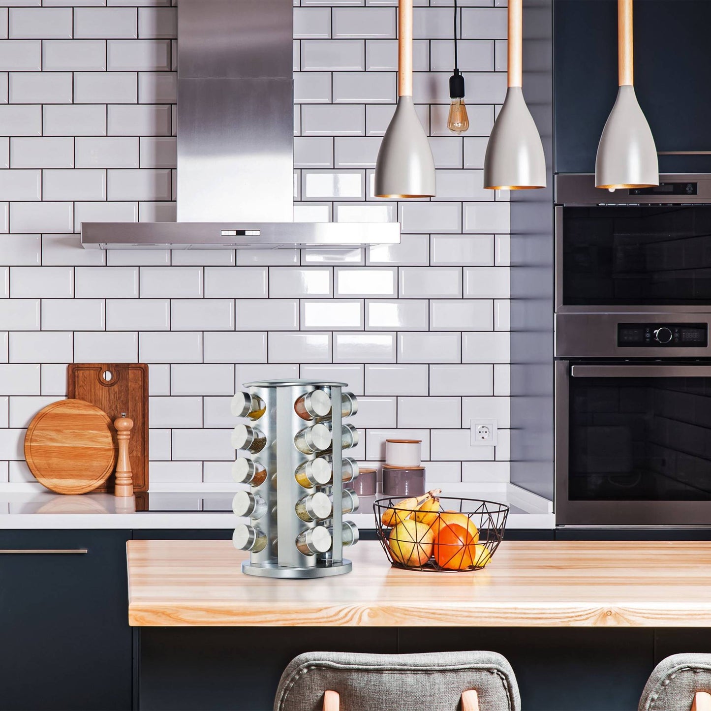 Spice rack with 20 pcs. glass jars