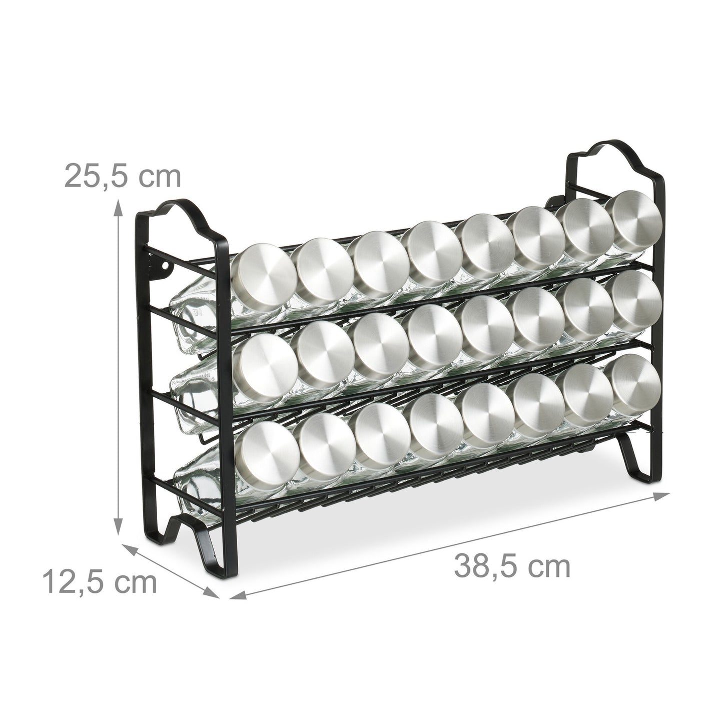 Spice rack with 24 glasses