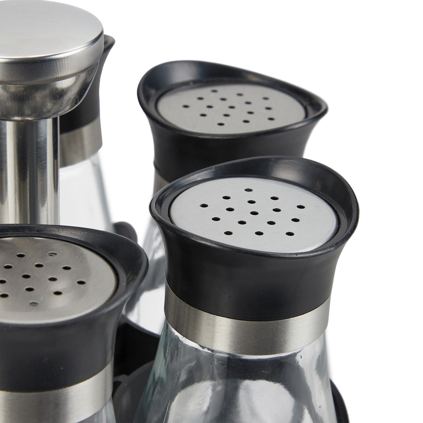 Spice rack with 6 glass jars