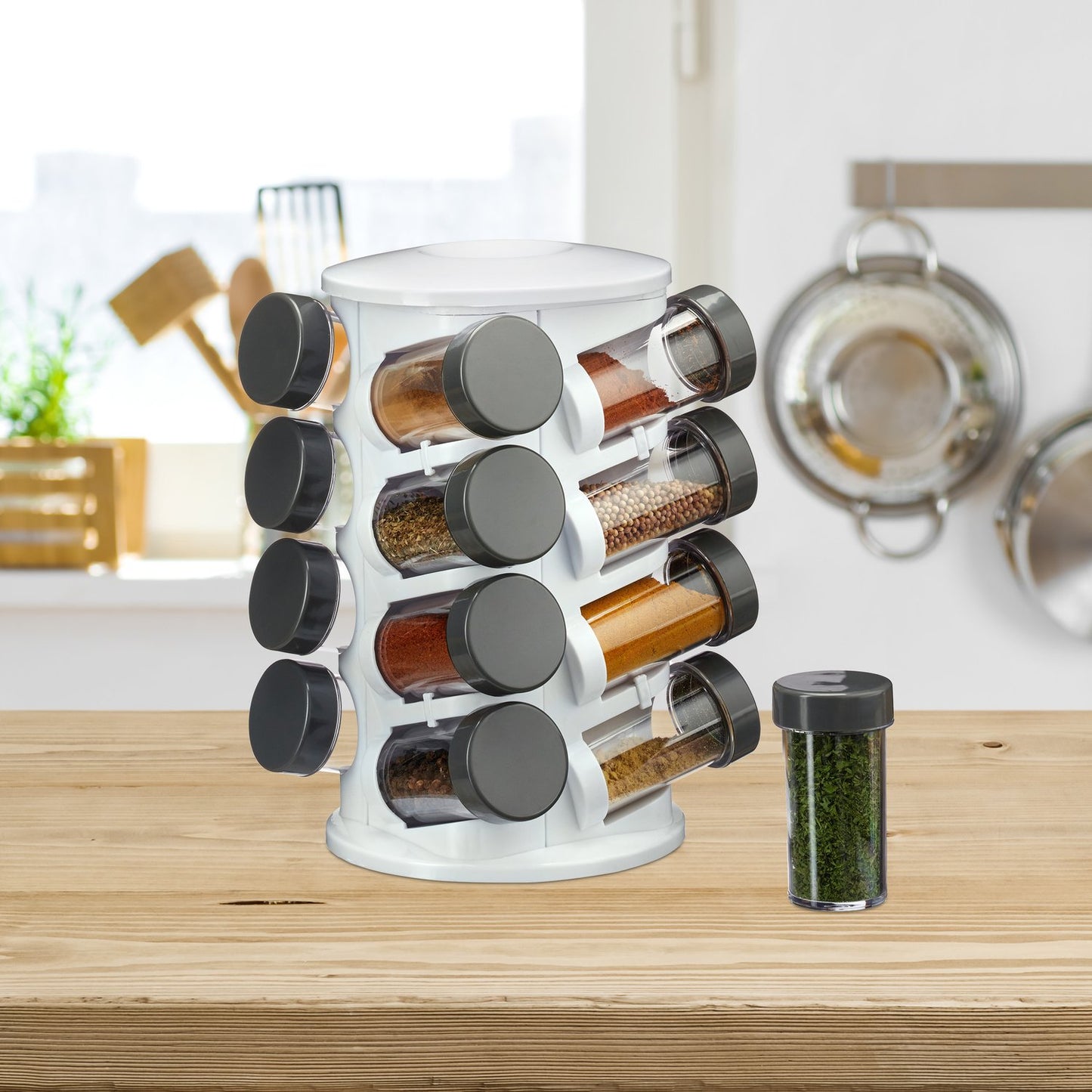 Spice shelf 16 containers