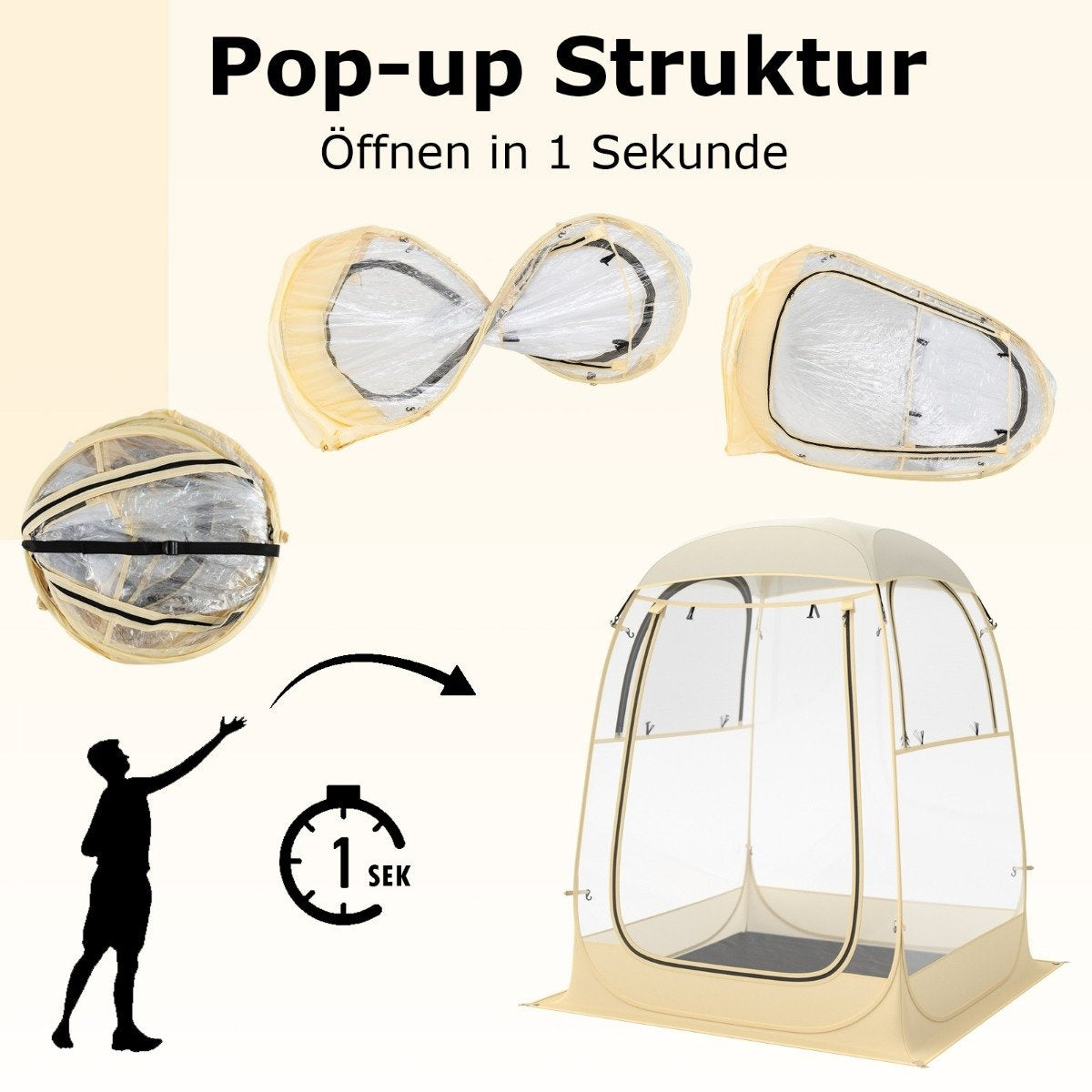 Sports tent for 1-2 people pop-up tent with weatherproof canopy portable &amp; foldable outdoor bubble tent small