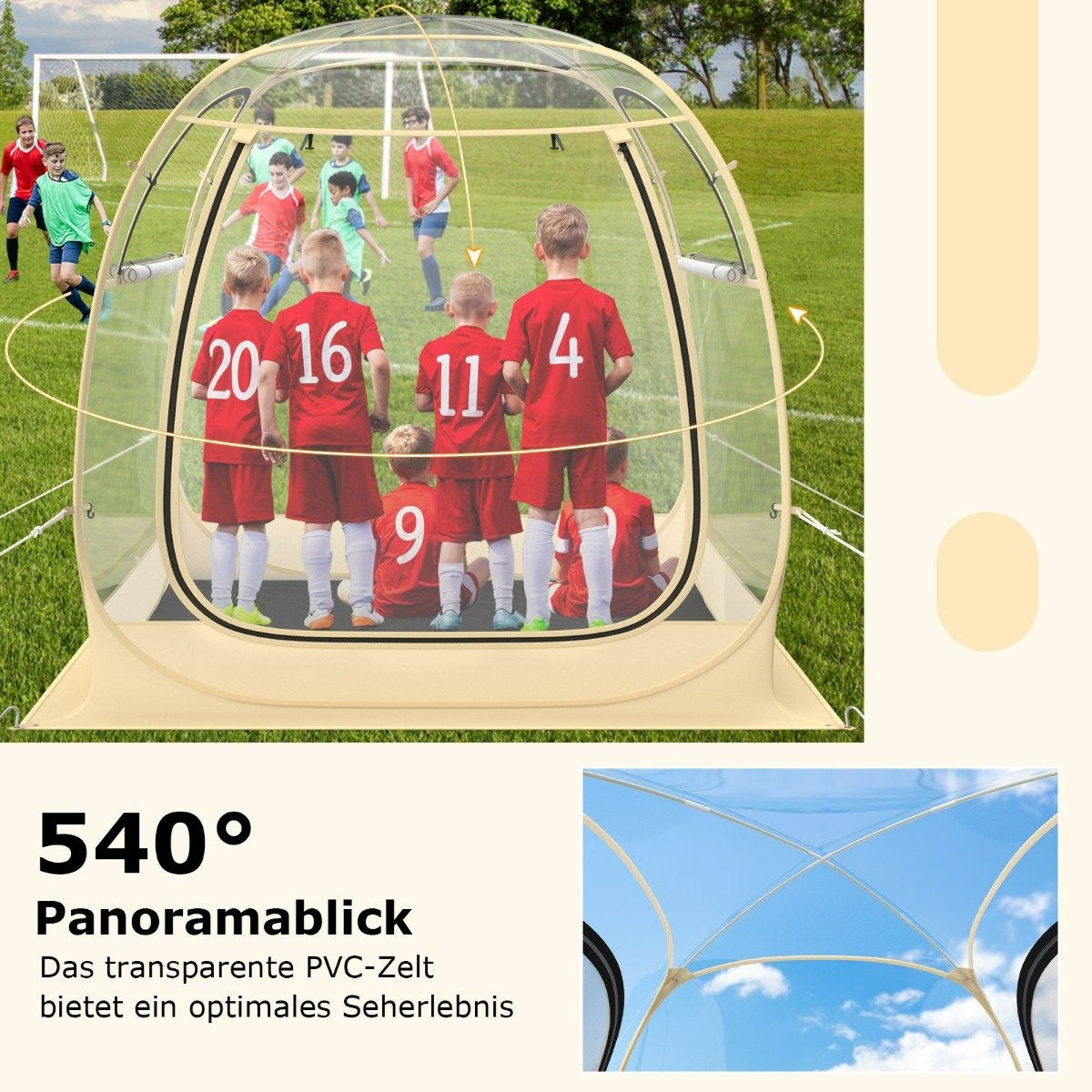 Sports tent for 5-6 people pop-up tent with weatherproof canopy portable &amp; foldable outdoor bubble tent large