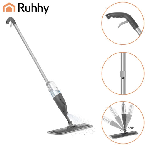 Spray Mop with 360 Rotating Head, 300ml Tank, 3 Pads