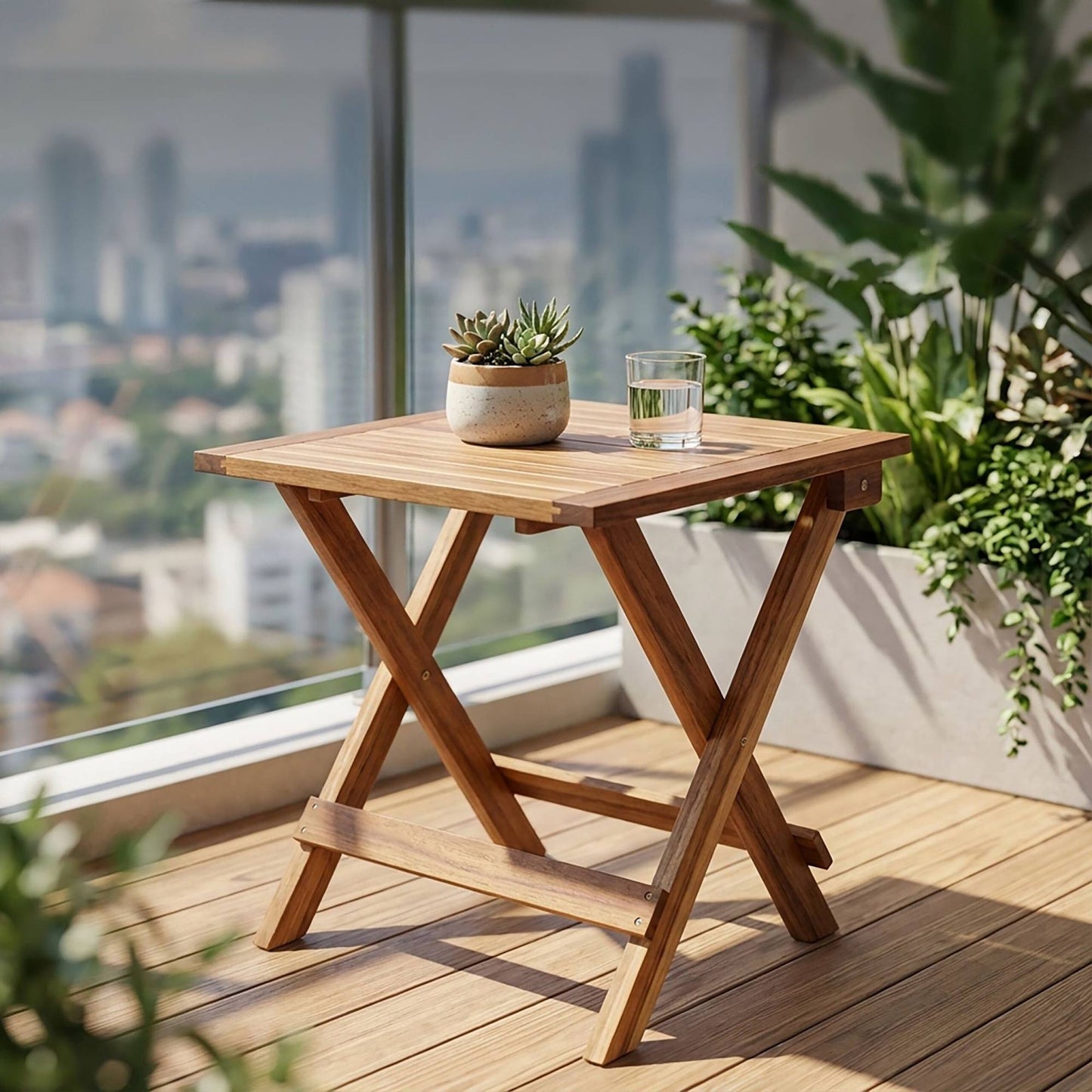 Square Folding Acacia Table – Indoor/Outdoor Use