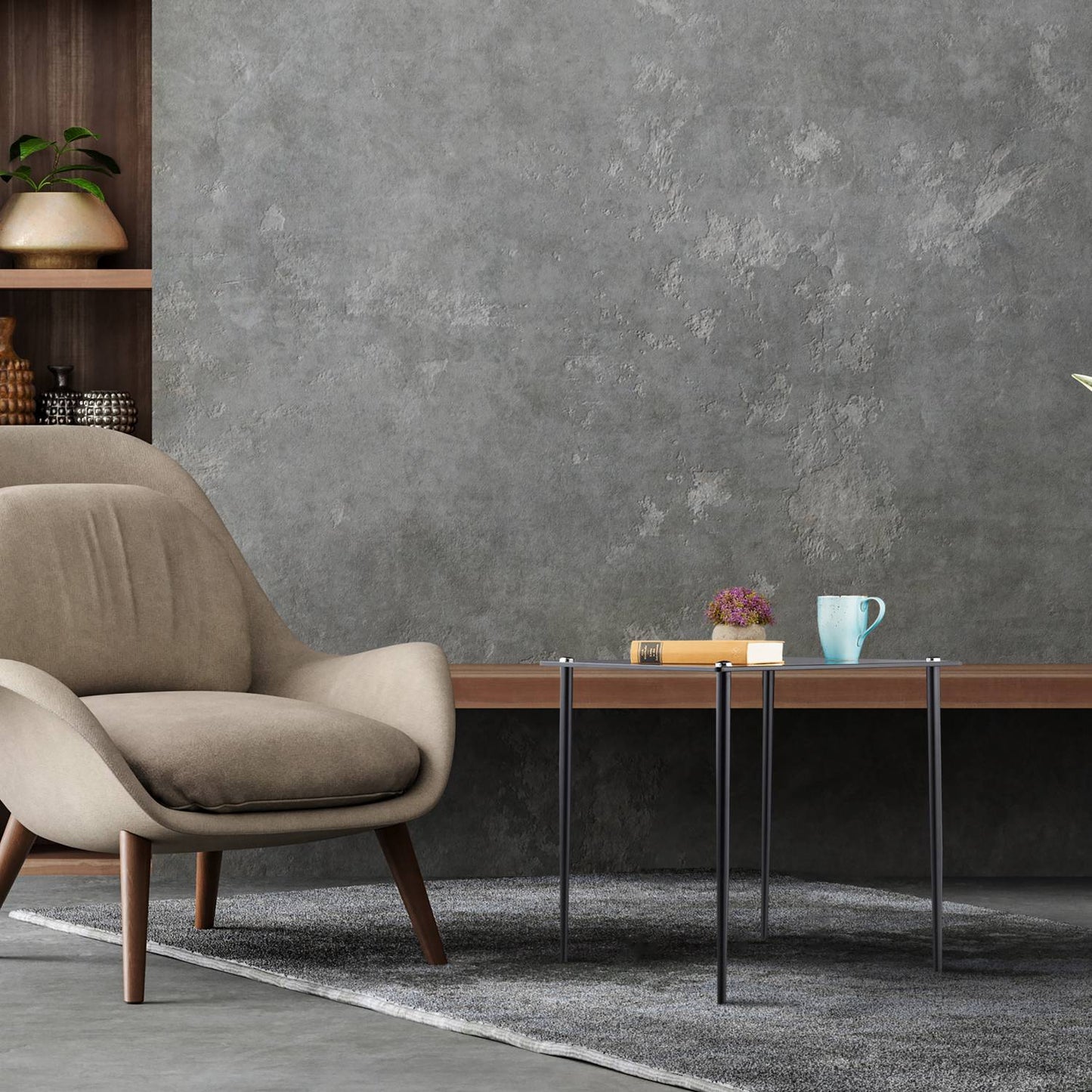 Square Glass Side Table