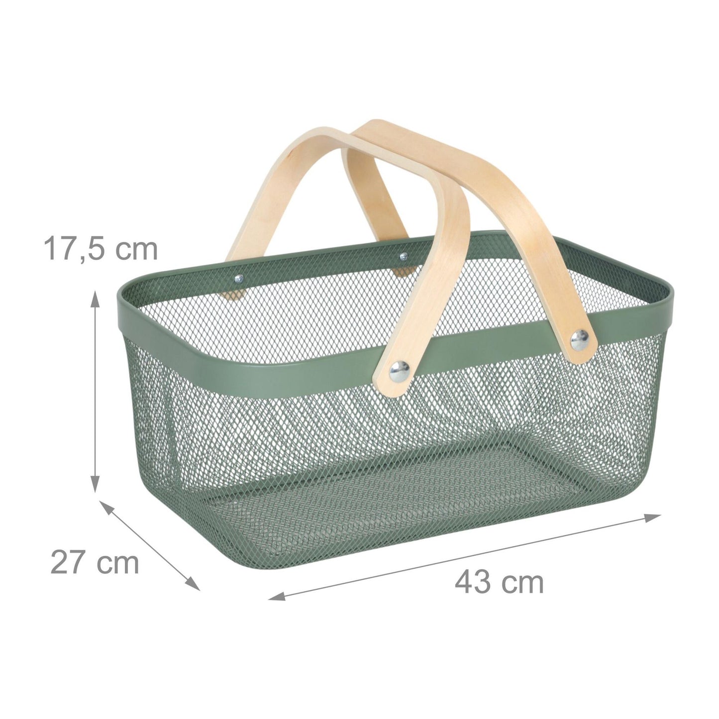 Square Metal Storage Basket with Handles