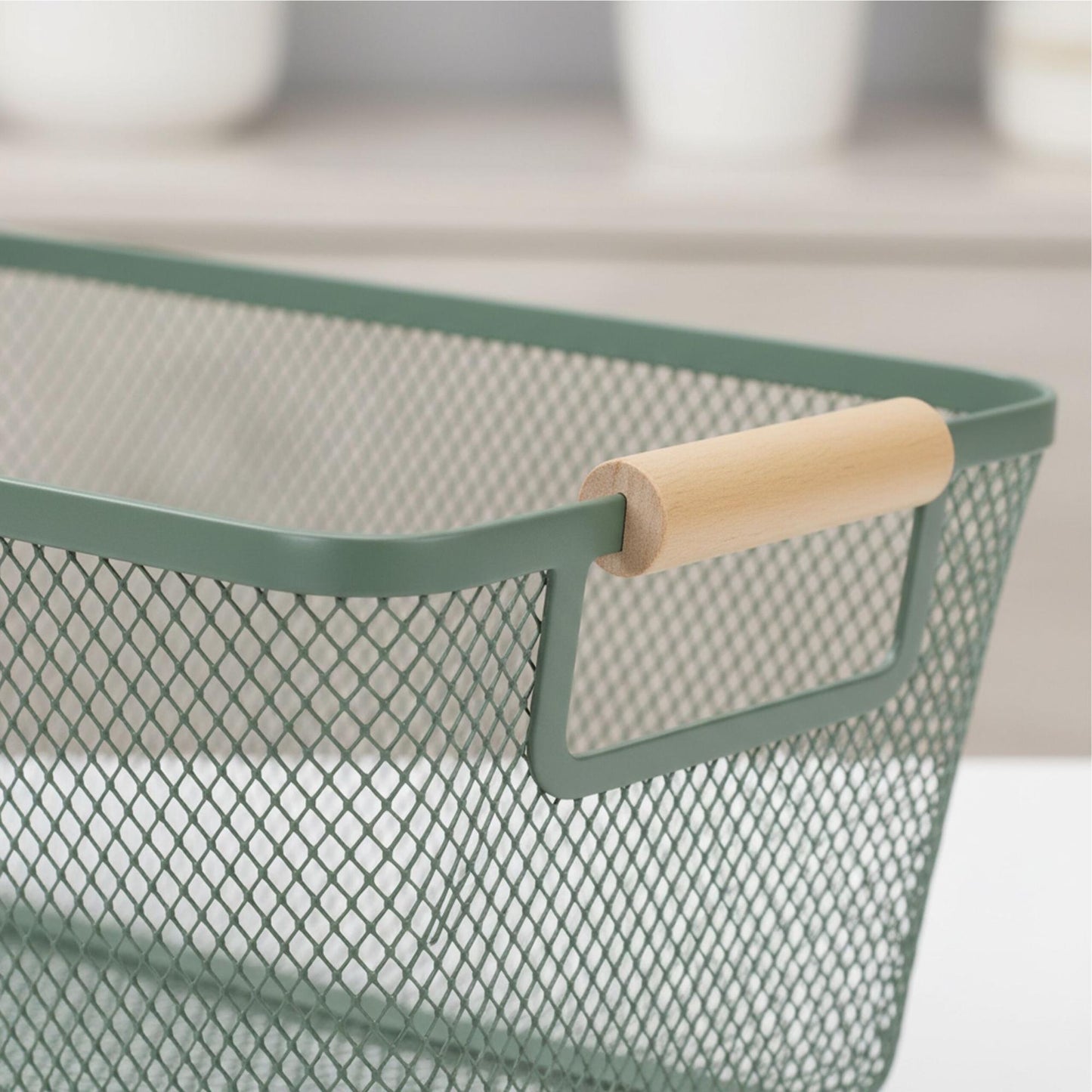 Square Metal Storage Basket with Handles