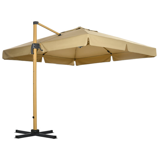 Square Cantilever Parasol, Adjustable height, 295 cm, Khaki