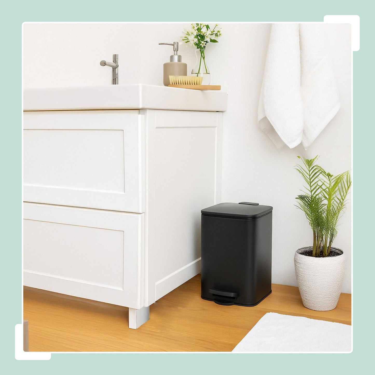 Square Pedal Bin 6L with Soft-Close Lid