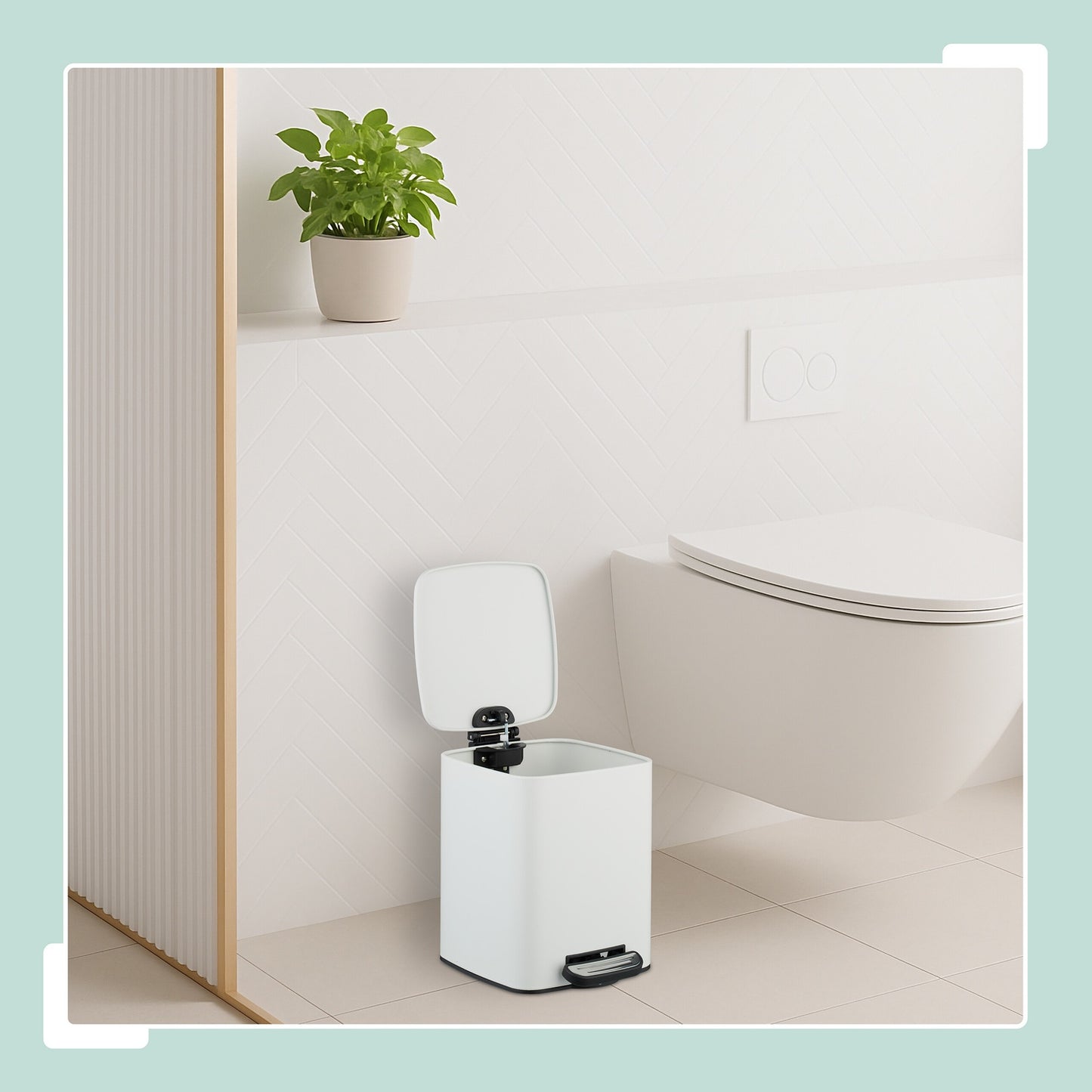 Square Pedal Bin 6L with Soft-Close Lid